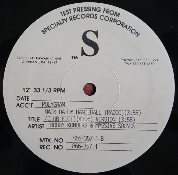 Bobby Konders & Massive Sounds : Mack Daddy (12", TP)