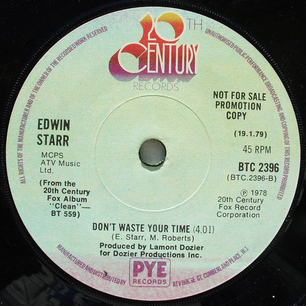 Edwin Starr : Contact / Don't Waste Your Time (7", Promo)