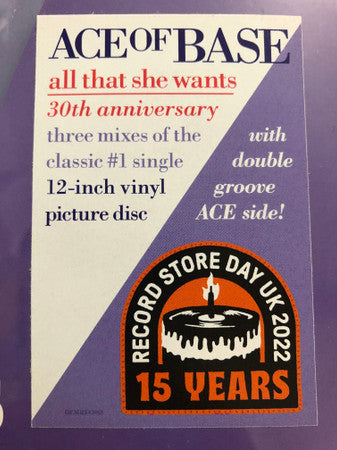 Ace Of Base : All That She Wants (12", RSD, Single, Pic)