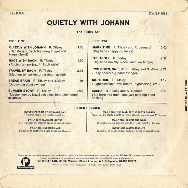 The Tilsley Set : Quietly With Johann (10", Album)