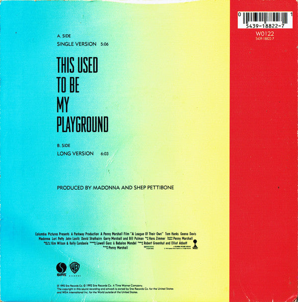 Madonna : This Used To Be My Playground (7", Single, Pap)