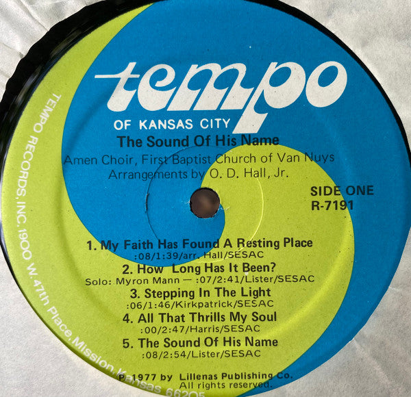 Amen Choir, First Baptist Church Of Van Nuys* Arranged By O.D. Hall* : The Sound Of His Name (LP, Album)