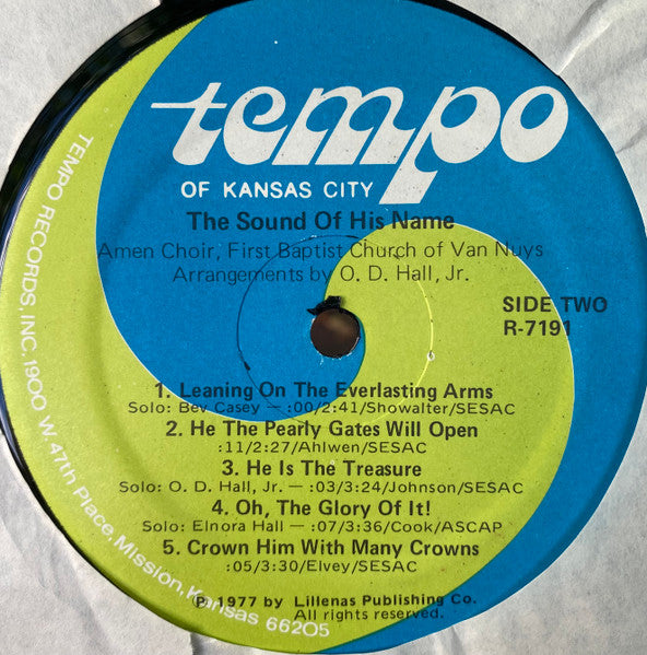 Amen Choir, First Baptist Church Of Van Nuys* Arranged By O.D. Hall* : The Sound Of His Name (LP, Album)