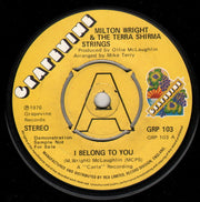 Milton Wright & The Terra Shirma Strings : I Belong To You / The Gallop (7", Single, Promo)