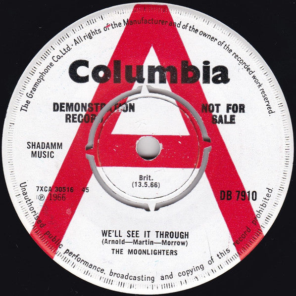 The Moonlighters (2) : We'll See It Through (7", Promo)