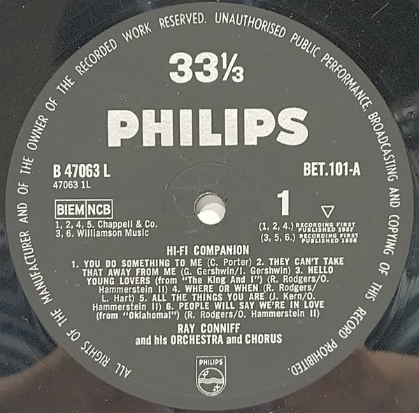 Ray Conniff And His Orchestra & Chorus : The Ray Conniff Hi-Fi Companion (2xLP, Comp, Mono, Gat)