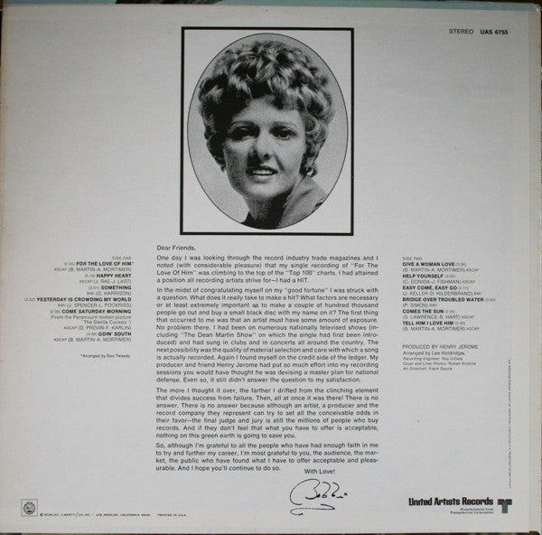 Bobbi Martin : With Love (LP, Album, All)