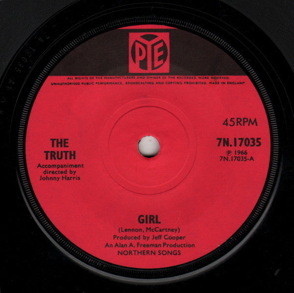 The Truth (5) : Girl (7", Single, Mono, Sol)