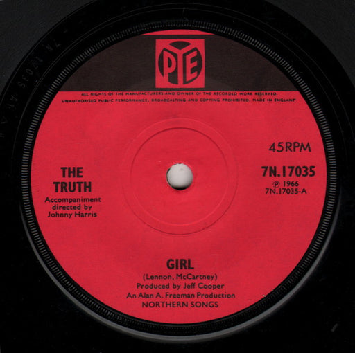 The Truth (5) : Girl (7", Single, Mono, Sol)