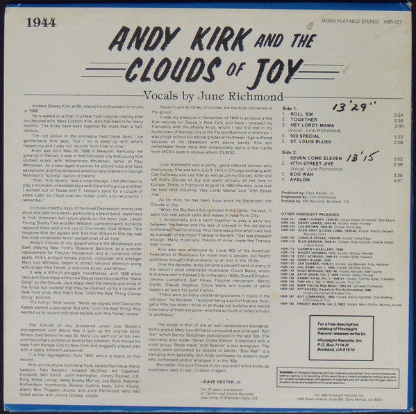 Andy Kirk And The Clouds Of Joy* : The Uncollected Andy Kirk, 1944 (LP, Album, Mono)