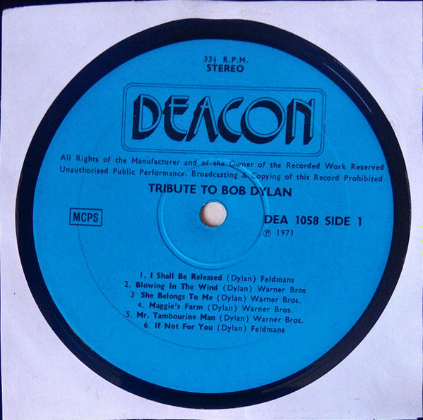 Dave Travis (2) : Tribute To Bob Dylan (LP, Album)