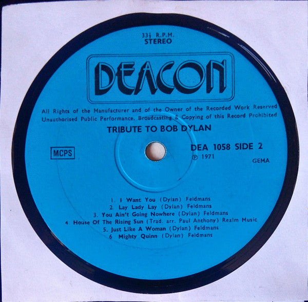 Dave Travis (2) : Tribute To Bob Dylan (LP, Album)