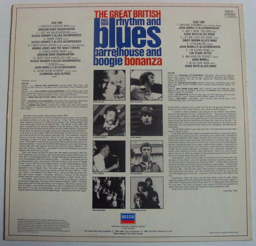 Various : The Great British Rhythm And Blues Barrelhouse And Boogie Bonanza 1962-1968 (LP, Comp, Mono)