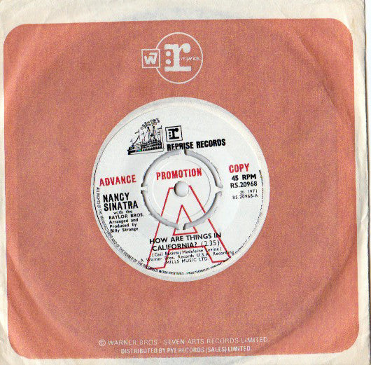 Nancy Sinatra : How Are Things In California? (7", Promo)