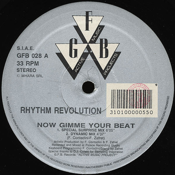 Rhythm Revolution : Now Gimme Your Beat (12")