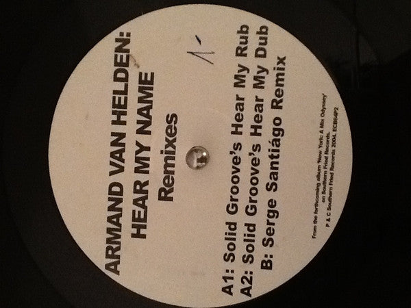 Armand Van Helden : Hear My Name (Promo 2) (12")