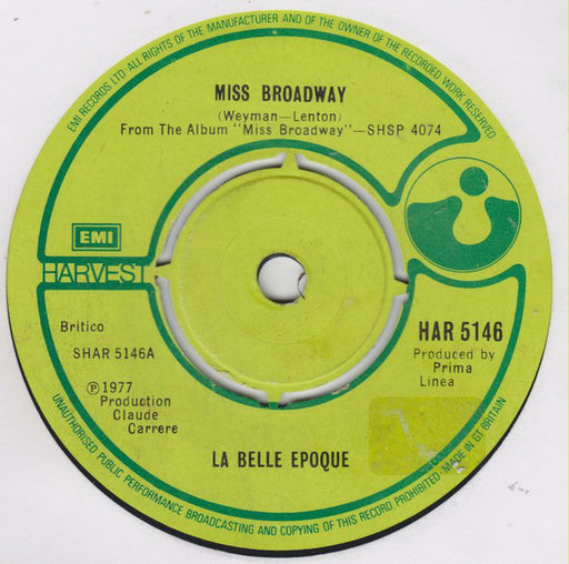 La Belle Epoque* : Miss Broadway (7", Single)