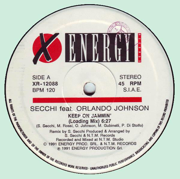 Stefano Secchi Featuring Orlando Johnson : Keep On Jammin' (Remix) (12", Maxi)