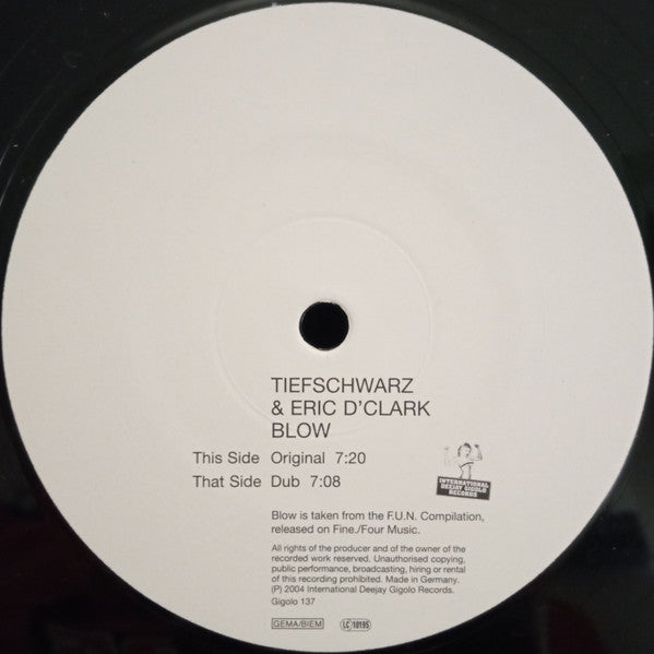 Tiefschwarz & Eric D. Clark : Blow (12")