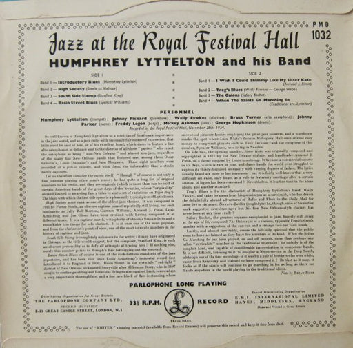 Humphrey Lyttelton And His Band : Jazz At The Royal Festival Hall (10", RP)