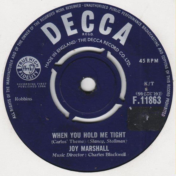 Joy Marshall : When You Hold Me Tight (7")