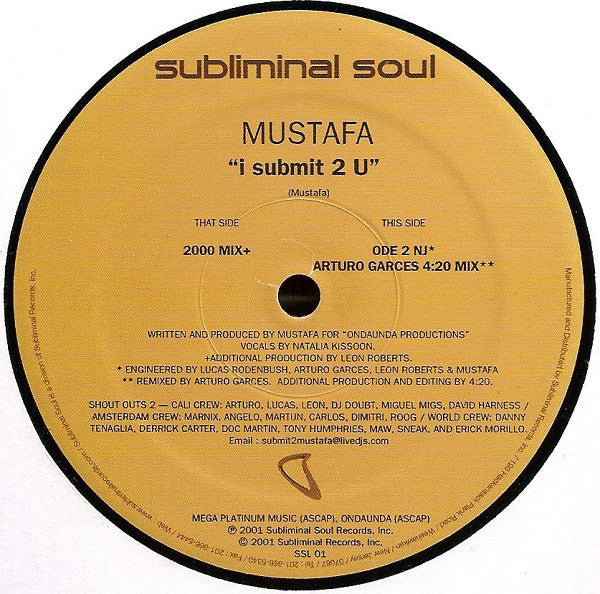 Mustafa : I Submit 2 U (12")