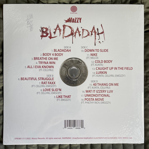 Mozzy : Bladadah  (2xLP, RSD, Ltd, Red)