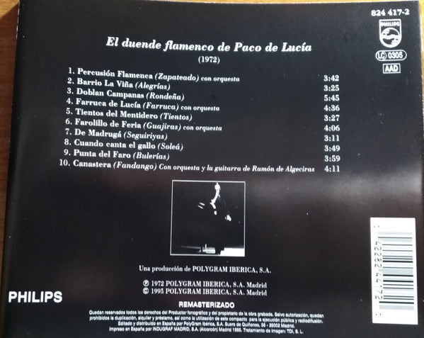 Paco De Lucía : El Duende Flamenco De Paco De Lucía (CD, Album, RE)