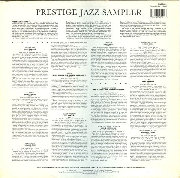 Various : Prestige Jazz Sampler (LP, Comp)