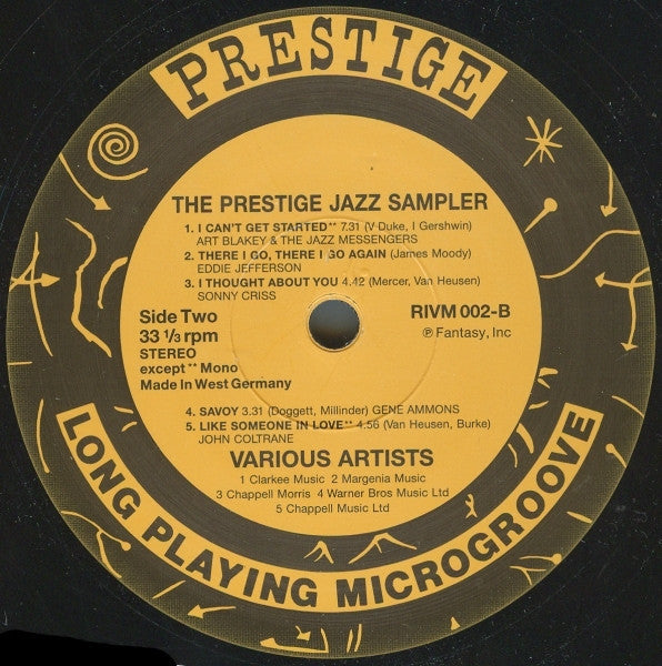 Various : Prestige Jazz Sampler (LP, Comp)