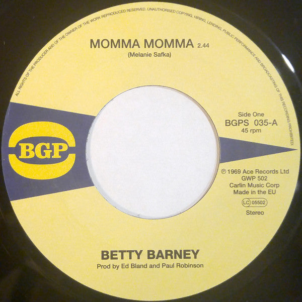 Betty Barney / The Chili Peppers : Momma Momma / Chicken Scratch (7")