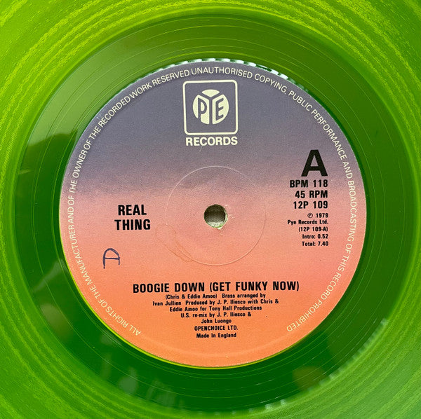 Real Thing* : Boogie Down (Get Funky Now) (Special U.S. Disco Mix) (12", Single, Gre)