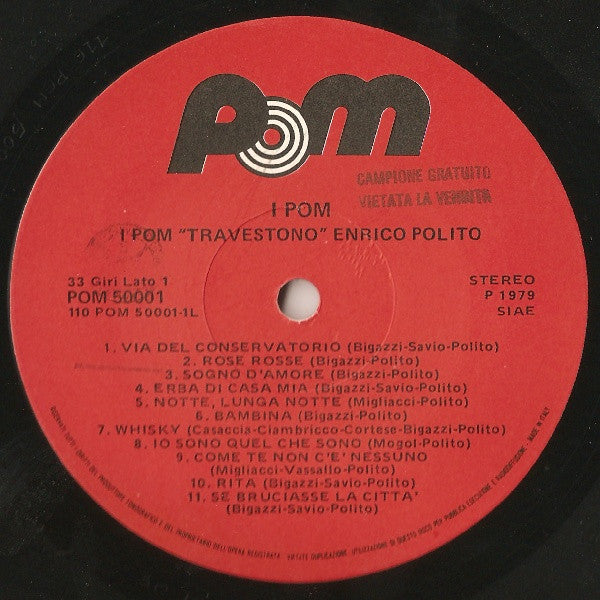 I Pom : I Pom "Travestono" Enrico Polito (LP, Mixed)