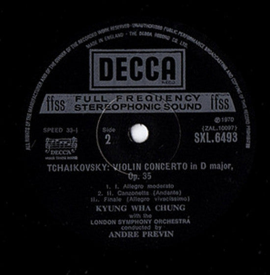 Tchaikovsky* / Sibelius*, Kyung-Wha Chung, London Symphony Orchestra, André Previn : Violin Concertos (LP, NB )