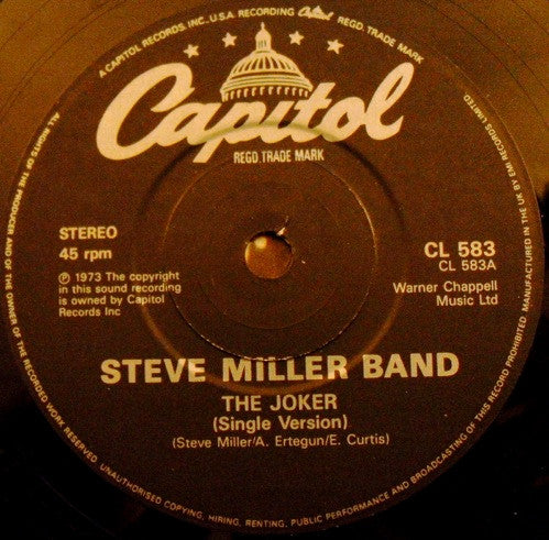 Steve Miller Band : The Joker (7", Single)