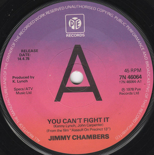 Jimmy Chambers / John Carpenter : You Can't Fight It / Julie's Dead (7", Single, Promo)