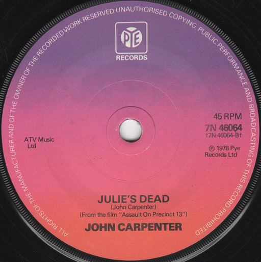 Jimmy Chambers / John Carpenter : You Can't Fight It / Julie's Dead (7", Single, Promo)