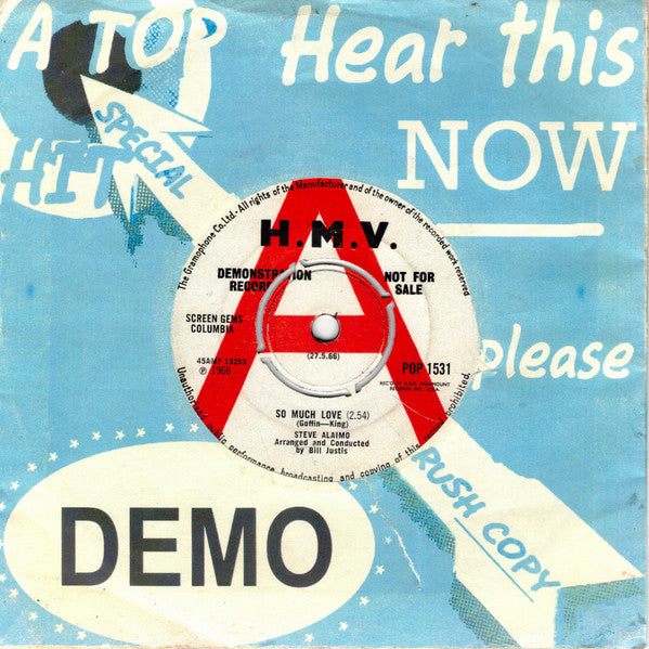 Steve Alaimo : So Much Love (7", Single, Promo)