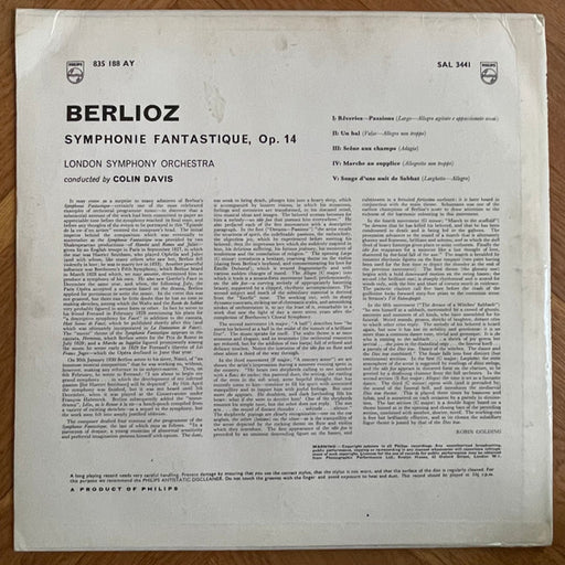 Berlioz*, London Symphony Orchestra, Colin Davis* : Symphonie Fantastique (LP)