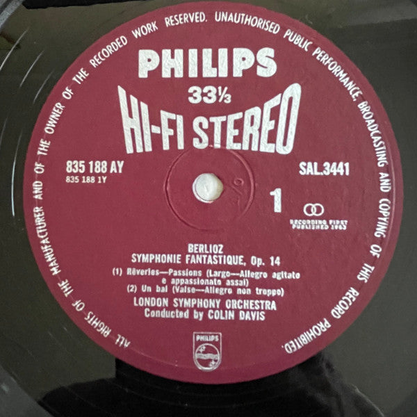 Berlioz*, London Symphony Orchestra, Colin Davis* : Symphonie Fantastique (LP)