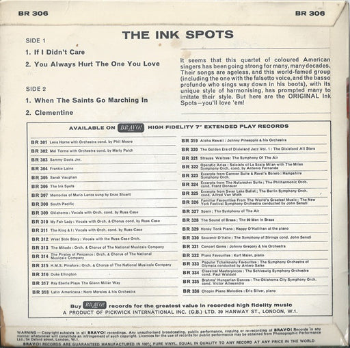 The Ink Spots (2) : The Ink Spots (7", EP)