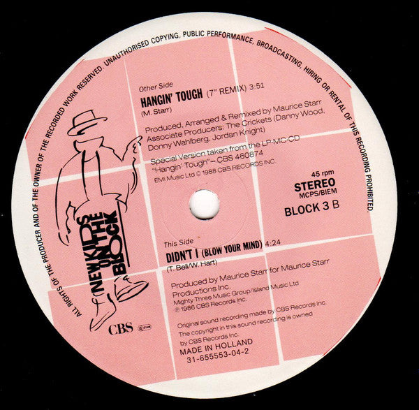 New Kids On The Block : Hangin' Tough (7", Single)