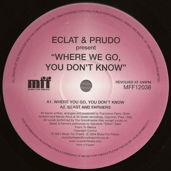 Eclat & Prudo : Where We Go, You Don't Know (12")