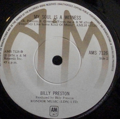 Billy Preston : Nothing From Nothing  (7", Single)