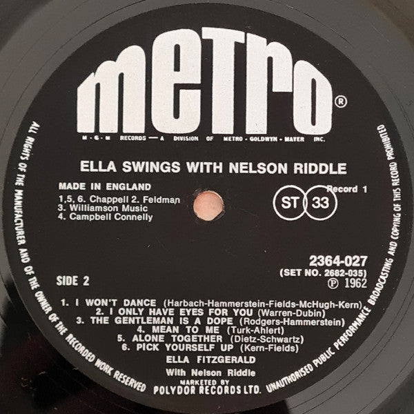 Ella Fitzgerald With The Nelson Riddle Orchestra* : Ella Swings With Nelson (2xLP, Comp, Gat)
