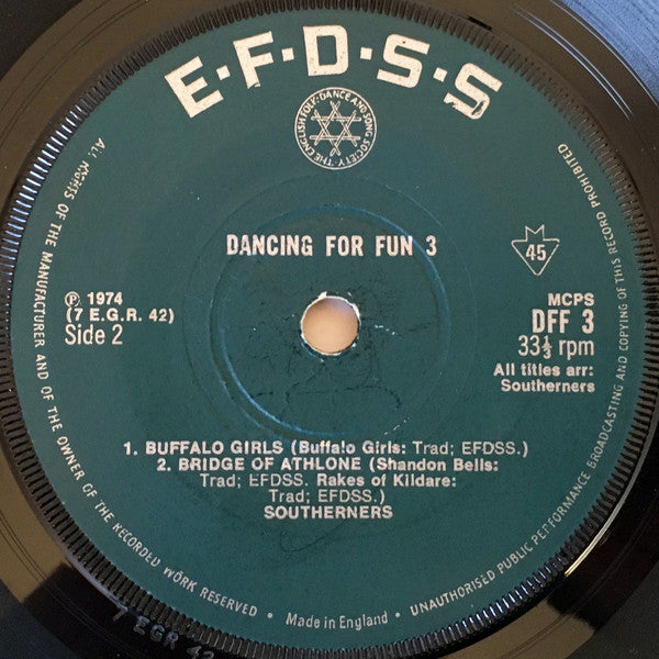 The Southerners (2) With Caller Nibs Matthews : Dancing For Fun No. 3 (7", EP)