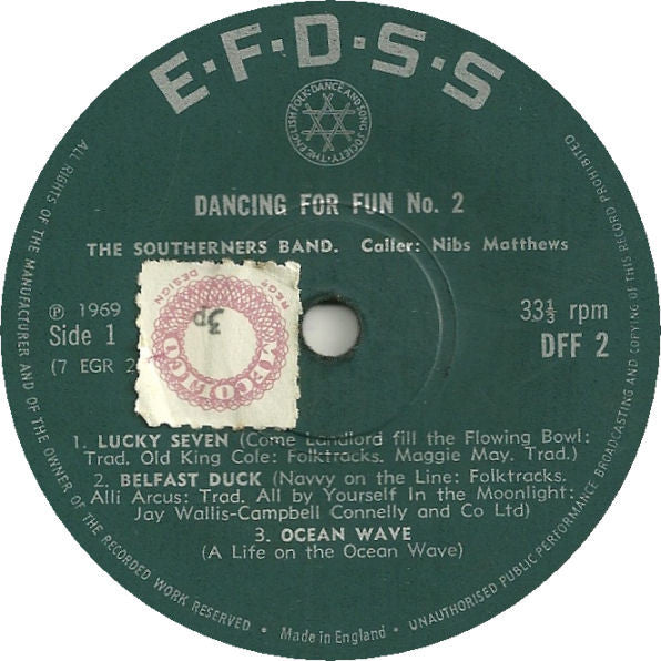 The Southerners (2) With Caller Nibs Matthews : Dancing For Fun No. 2 (7", EP)
