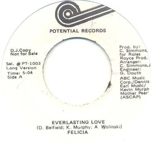Felicia (11) : Everlasting Love (7", Promo)