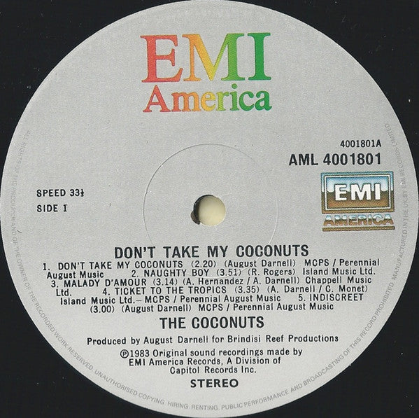 The Coconuts : Don't Take My Coconuts (LP, Album)