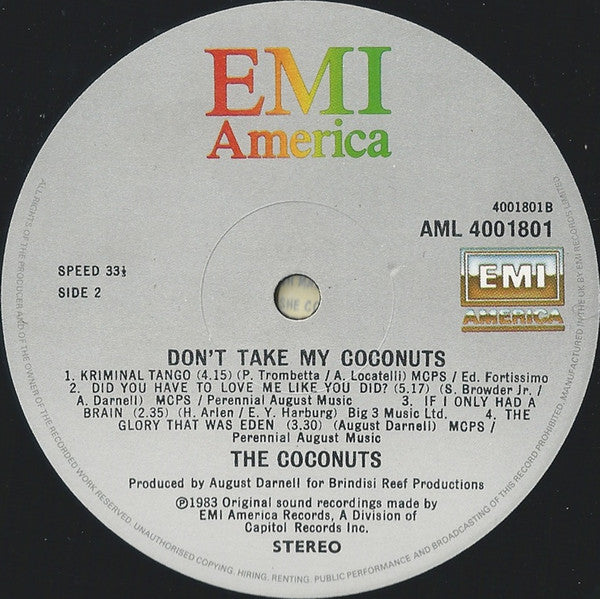 The Coconuts : Don't Take My Coconuts (LP, Album)